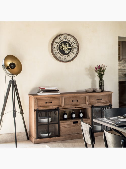 Horloge style industriel rouages mobiles STELLA - Kiabi