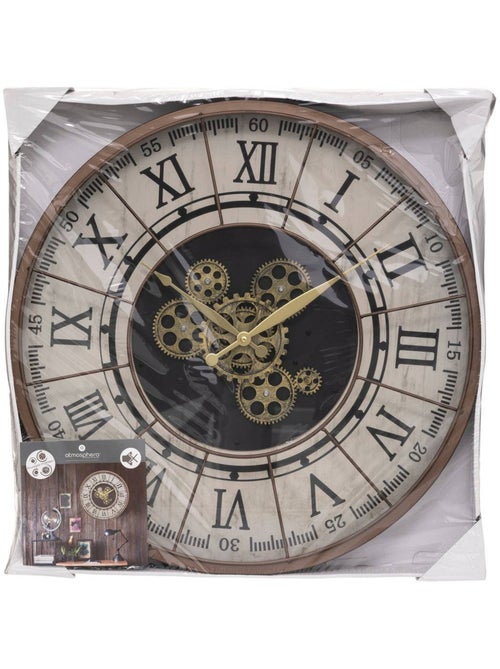 Horloge style industriel rouages mobiles STELLA - Kiabi