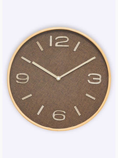 Horloge style vintage, fond aspect bois - Kiabi