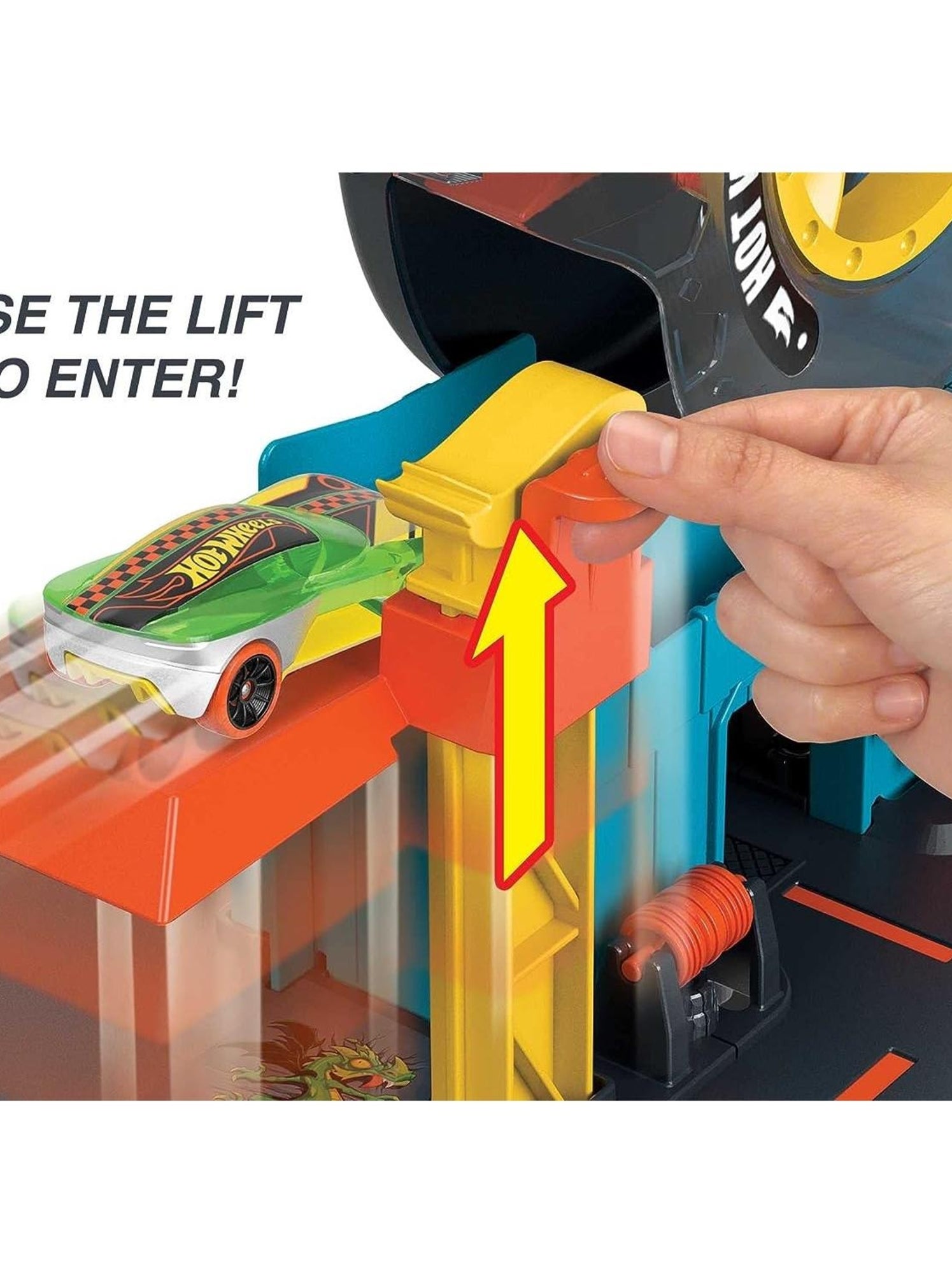 Hot Wheels Circuit Boutique De Pneus - Coffret Avec Voiture, Ascenseur Et Pompe à Essence - Dès 4 Ans
