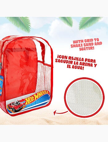 Hot wheels ensemble de seaux de plage avec accessoires et sac de transport