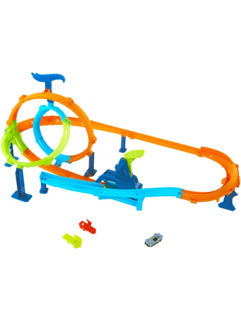 Hot Wheels Piste Looping Cyclone-Circuit et voiture Multicolore - Kiabi