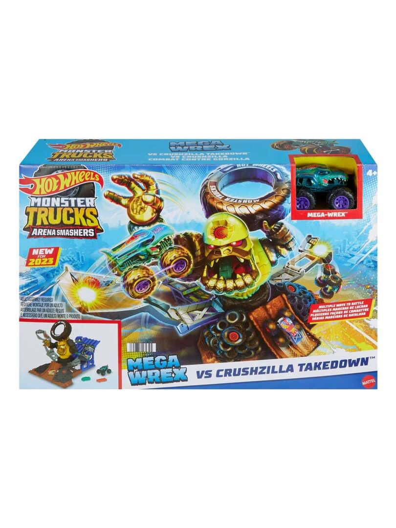 Hot Wheels Set de jeu Monster Trucks Arena Smashers Mega-Wrex Vs.  Crushzilla Takedown - N/A - Kiabi - 56.59€