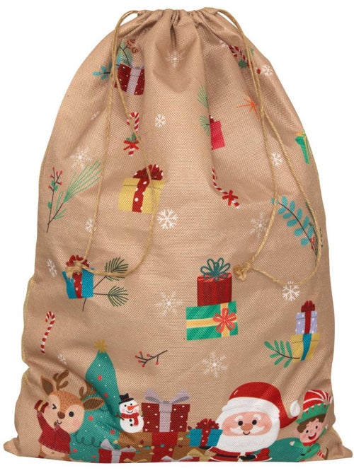 Hotte pere noel jute 50x70cm - Kiabi