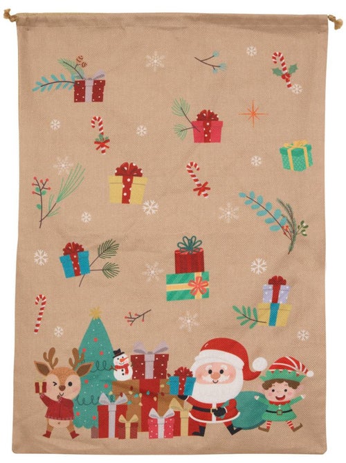 Hotte pere noel jute 50x70cm - Kiabi