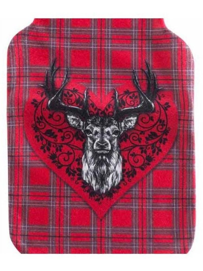 Housse bouillotte polaire 21x34 cm Chamonix cerf Rouge - Kiabi
