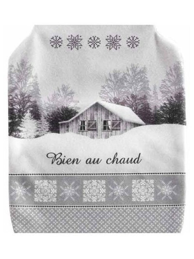 Housse bouillotte polaire 21x34 cm Chamonix chalet Gris - Kiabi