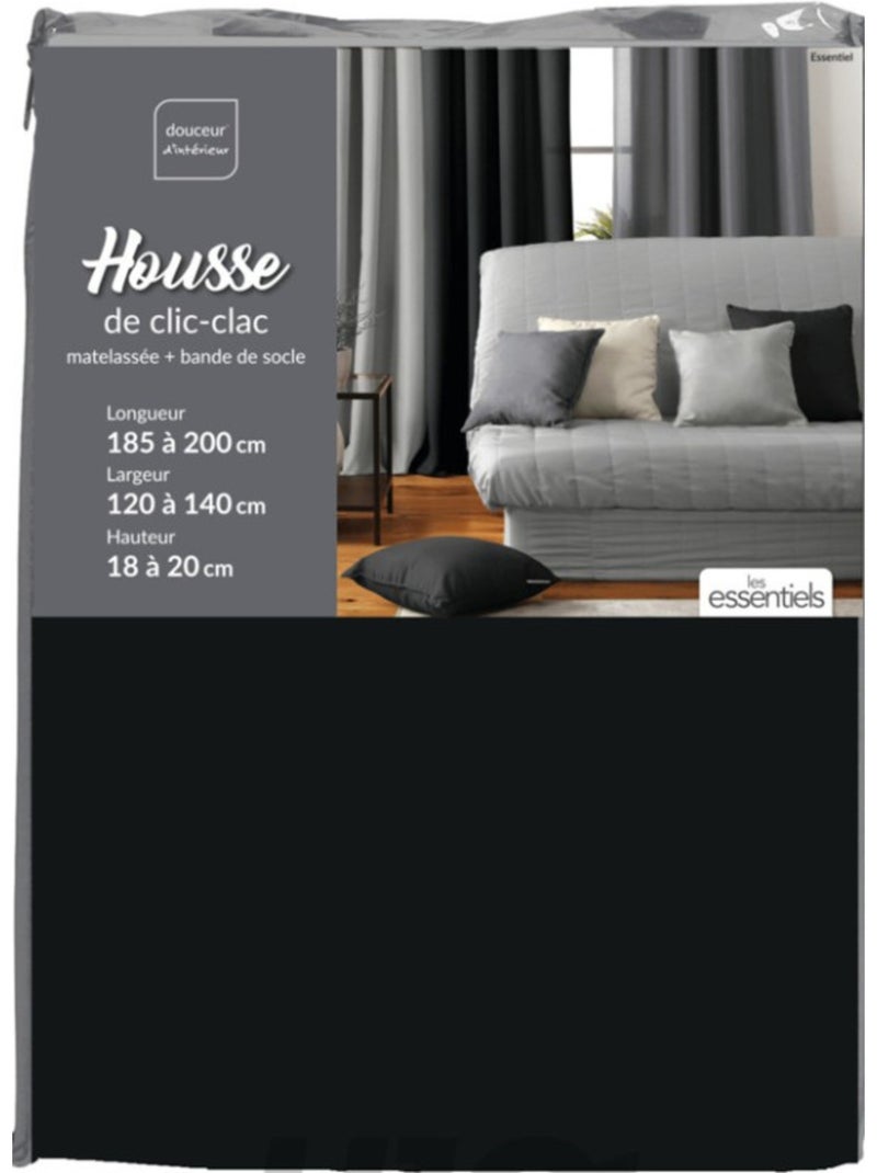 Housse Clic-clac - Coton Pur - 100% Polyester Noir - Kiabi