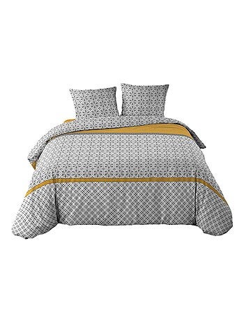 Housse couette + 2 taies 220 x 240 cm Artdeco fleur de vie