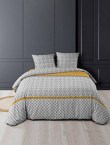 Housse couette + 2 taies 220 x 240 cm Artdeco fleur de vie