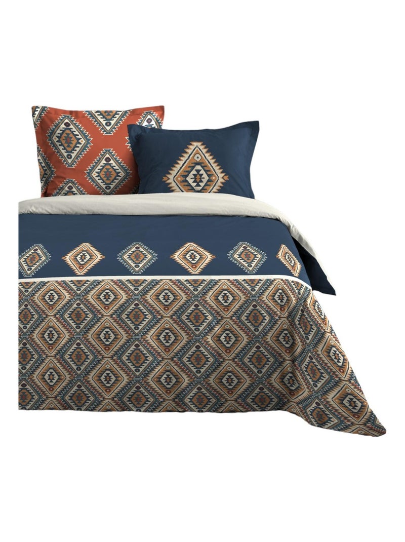 Housse couette + 2 taies 220 x 240 cm Ethnique Louisiane Beige - Kiabi