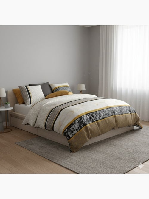 Housse couette + 2 taies Cario - Kiabi