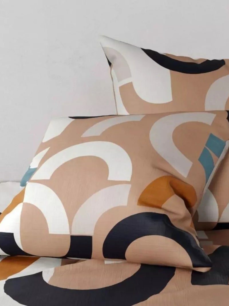 Housse couette + 2 taies Igor Beige - Kiabi