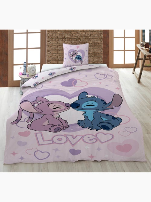 Housse Couette Disney Stitch & Angel 140x200cm + Taie 65x65cm ? Love Rose ? Polycoton - Kiabi Housse Couette Disney Stitch & Angel 140x200cm + Taie 65x65cm ? Love Rose ? Polycoton - Kiabi