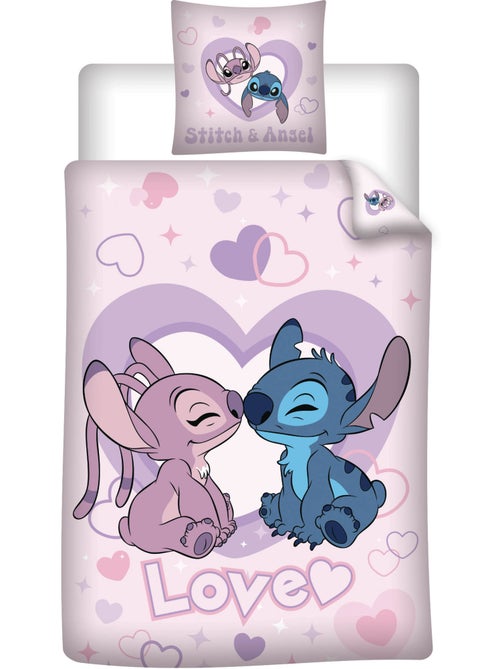 Housse Couette Disney Stitch & Angel 140x200cm + Taie 65x65cm ? Love Rose ? Polycoton - Kiabi Housse Couette Disney Stitch & Angel 140x200cm + Taie 65x65cm ? Love Rose ? Polycoton - Kiabi