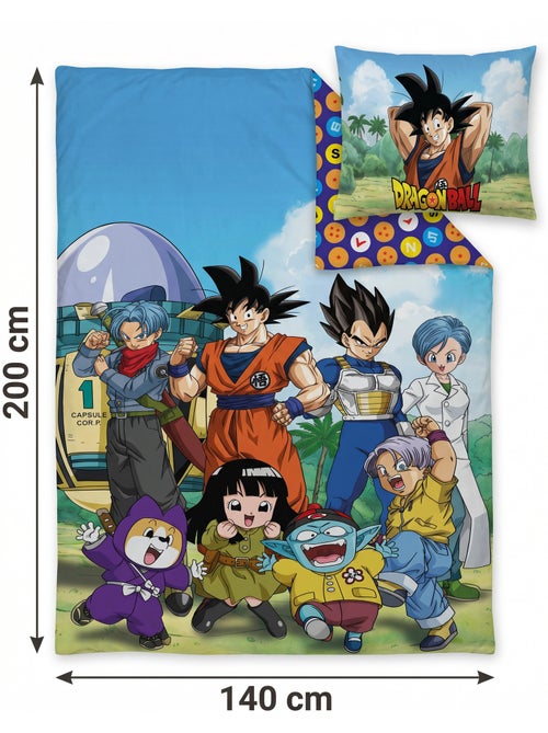 Housse Couette Dragon Ball 140x200cm + Taie 65x65cm – Goku Vegeta – Polycoton – Licence Officielle - Kiabi Housse Couette Dragon Ball 140x200cm + Taie 65x65cm – Goku Vegeta – Polycoton – Licence Officielle - Kiabi