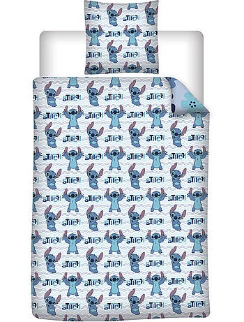Housse Couette Flanelle Disney Stitch 140x200cm + Taie – Touché Doux Chaud – Licence Officielle