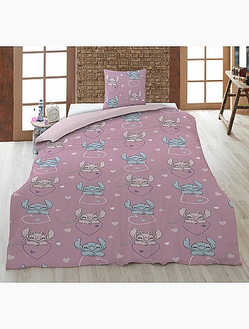 Housse Couette Flanelle Disney Stitch & Angel 140x200cm + Taie – Touché Doux Chaud