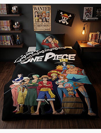 Housse Couette One Piece 140x200cm + Taie 65x65cm – Équipage Chapeau de Paille – Polycoton – Licence