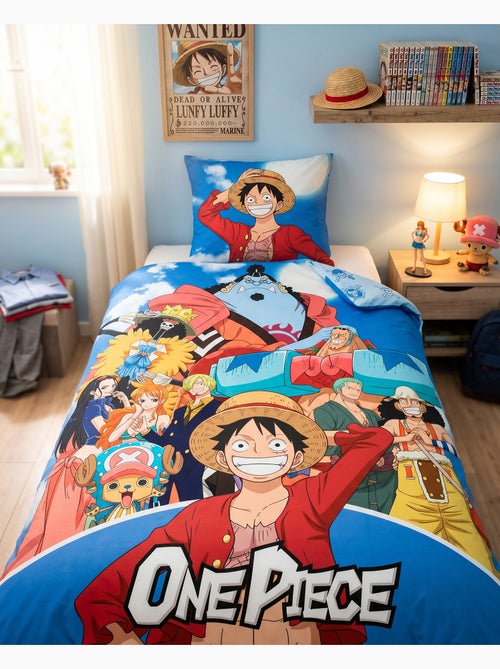 Housse Couette One Piece Équipage 140x200cm + Taie 65x65cm – Luffy Zoro Nami – Polycoton – Licence O - Kiabi Housse Couette One Piece Équipage 140x200cm + Taie 65x65cm – Luffy Zoro Nami – Polycoton – Licence O - Kiabi