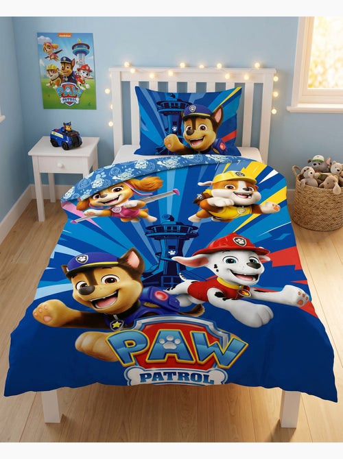 Housse Couette Pat'Patrouille 140x200cm + Taie 65x65cm – Chase Marshall Stella – Polycoton – Licence - Kiabi