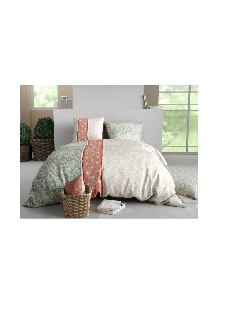 Housse couette + taie Arabesque Beige - Kiabi