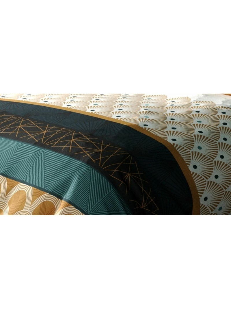 Housse couette + taie Art deco Bangy Beige - Kiabi