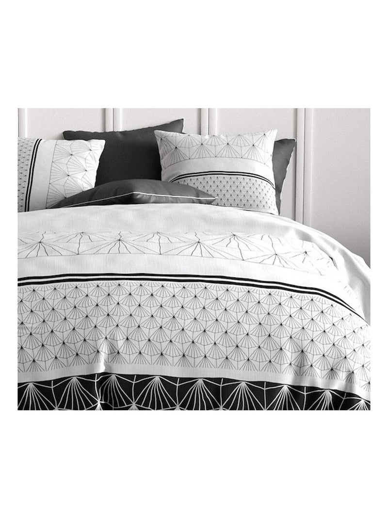 Housse couette + taie Art moderne graphique Blanc - Kiabi
