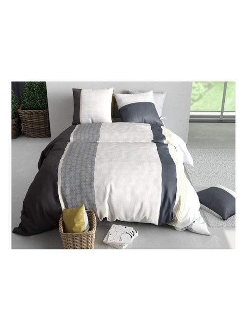 Housse couette + taie Bande stratus - Kiabi
