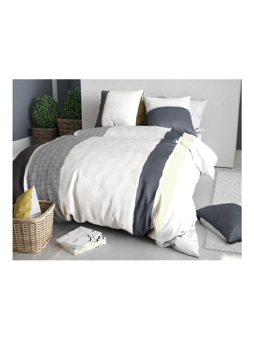 Housse couette + taie Bande stratus - Kiabi