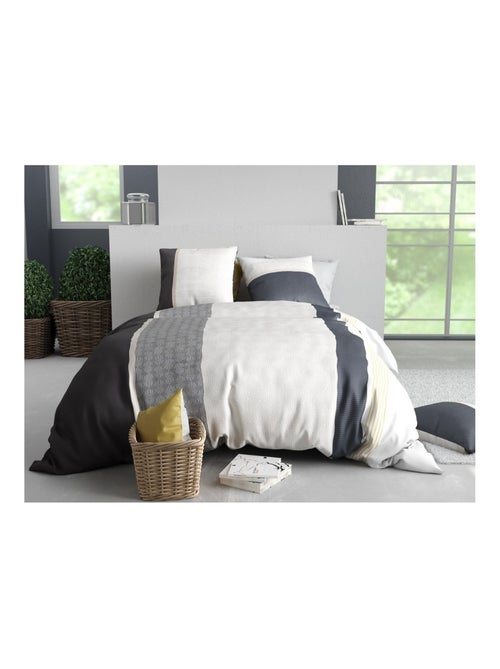 Housse couette + taie Bande stratus - Kiabi