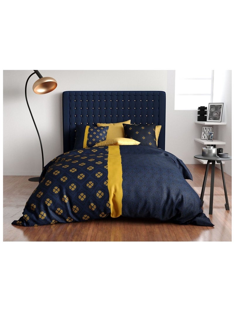 Housse couette + taie en coton Nills Bleu - Kiabi