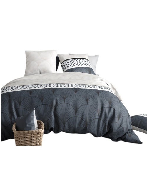 Housse couette + taie Eventails graphique arcadie - Kiabi