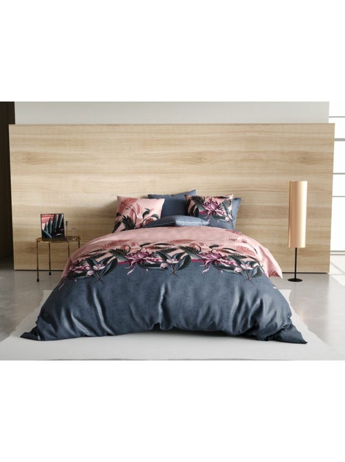 Housse couette + taie Flore - Kiabi