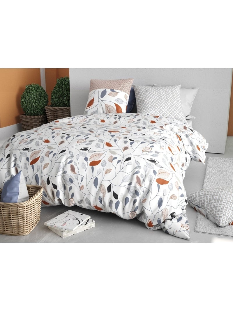 Housse couette + taie Floria Blanc - Kiabi