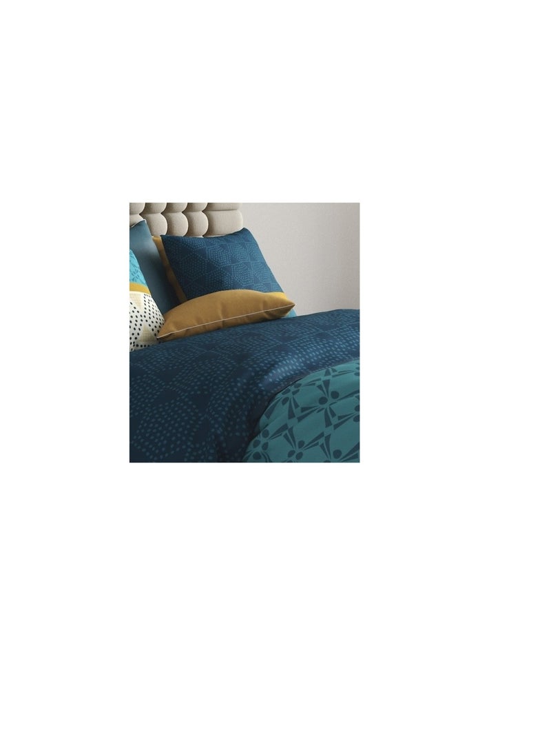 Housse couette + taie graphiques modernes Bleu - Kiabi