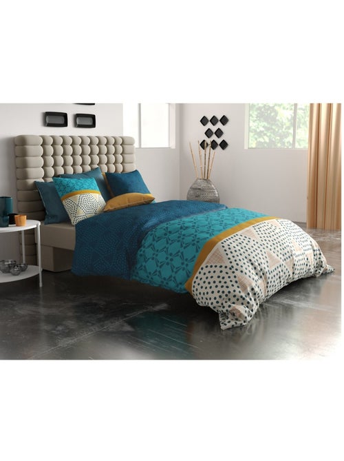 Housse couette + taie graphiques modernes - Kiabi