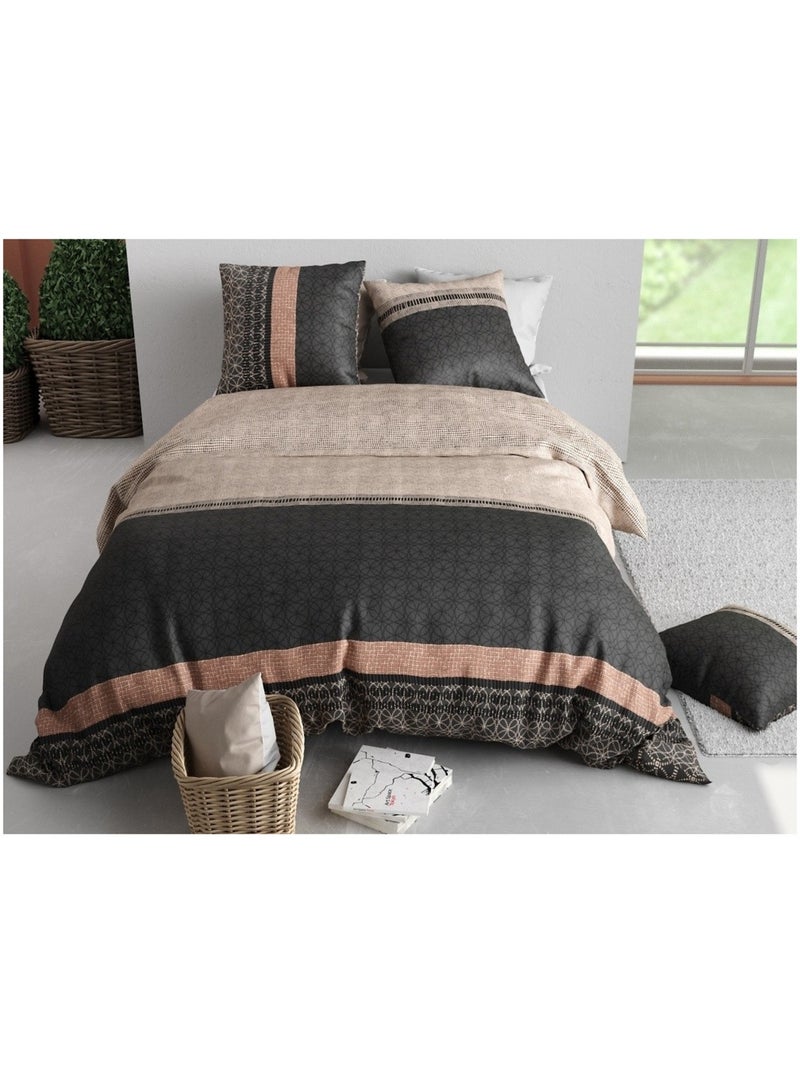 Housse couette + taie Obsetnique Gris - Kiabi