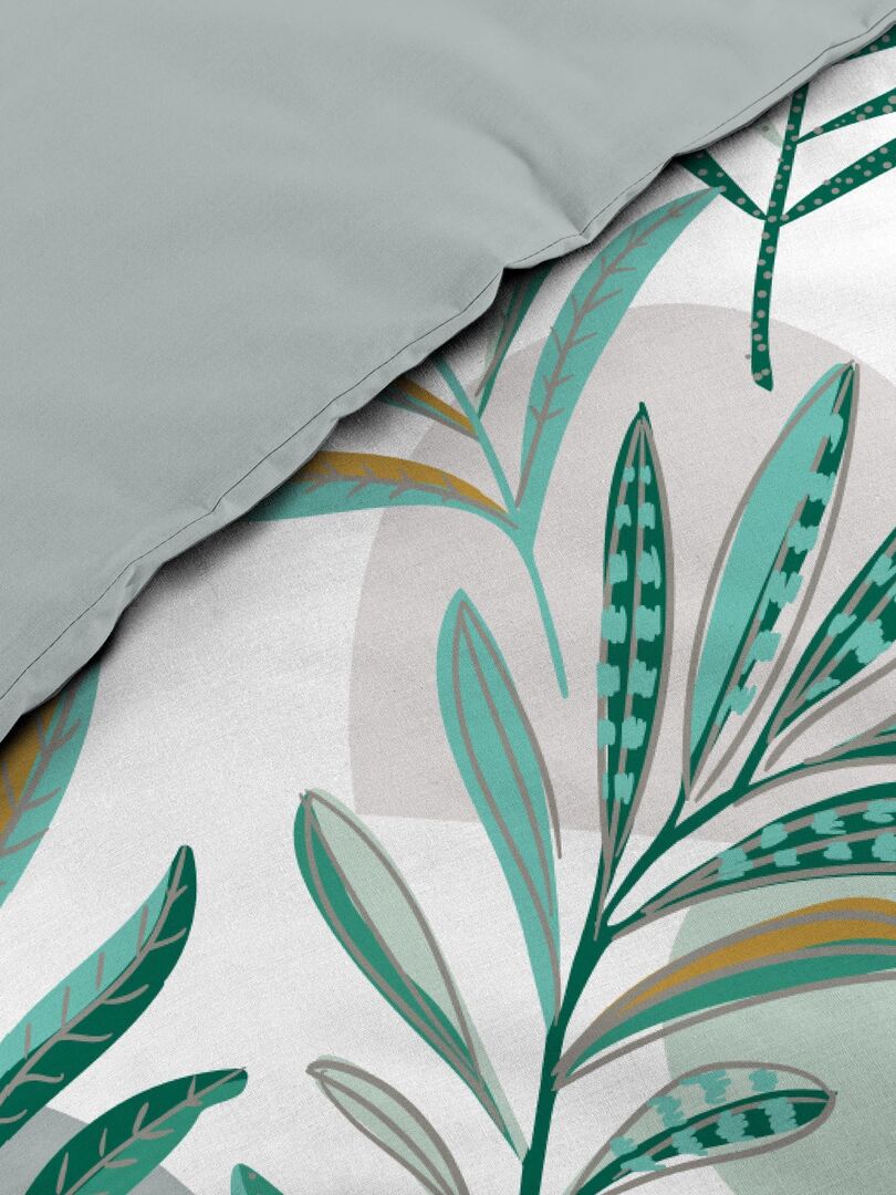 Feuille Palmier Tropical Imprimée 1 x Housse de Couette 220x240 cm + 2