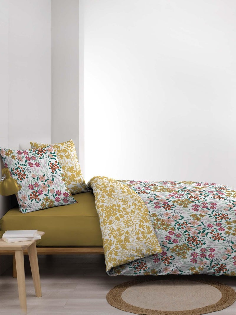 Housse couette + taies 220 x 240 cm Les fleurs de claudia Blanc - Kiabi