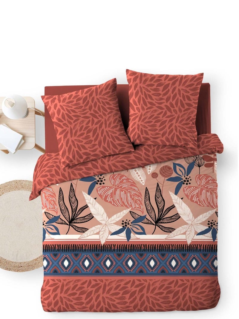 Housse couette + taies 220 x 240 cm Modeli floral Rose - Kiabi