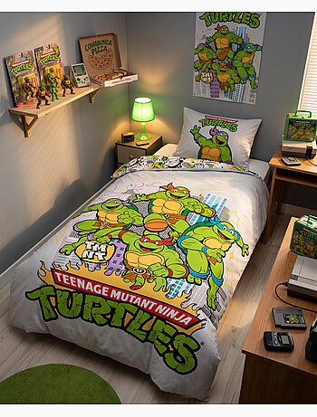 Housse Couette Tortues Ninja TMNT 140x200cm + Taie 65x65cm – Polycoton