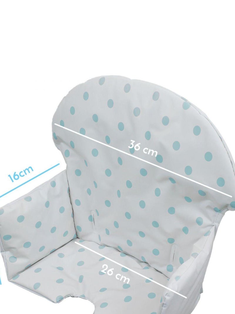 Housse d'assise pour chaise haute bébé enfant gamme Délice - Monsieur Bébé Blanc Bleu - Kiabi