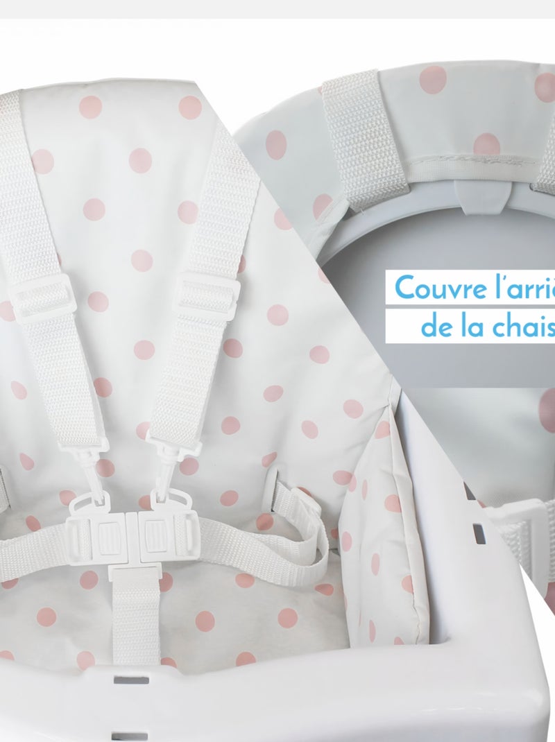 Housse d'assise pour chaise haute bébé enfant gamme Délice - Monsieur Bébé Blanc Rose - Kiabi