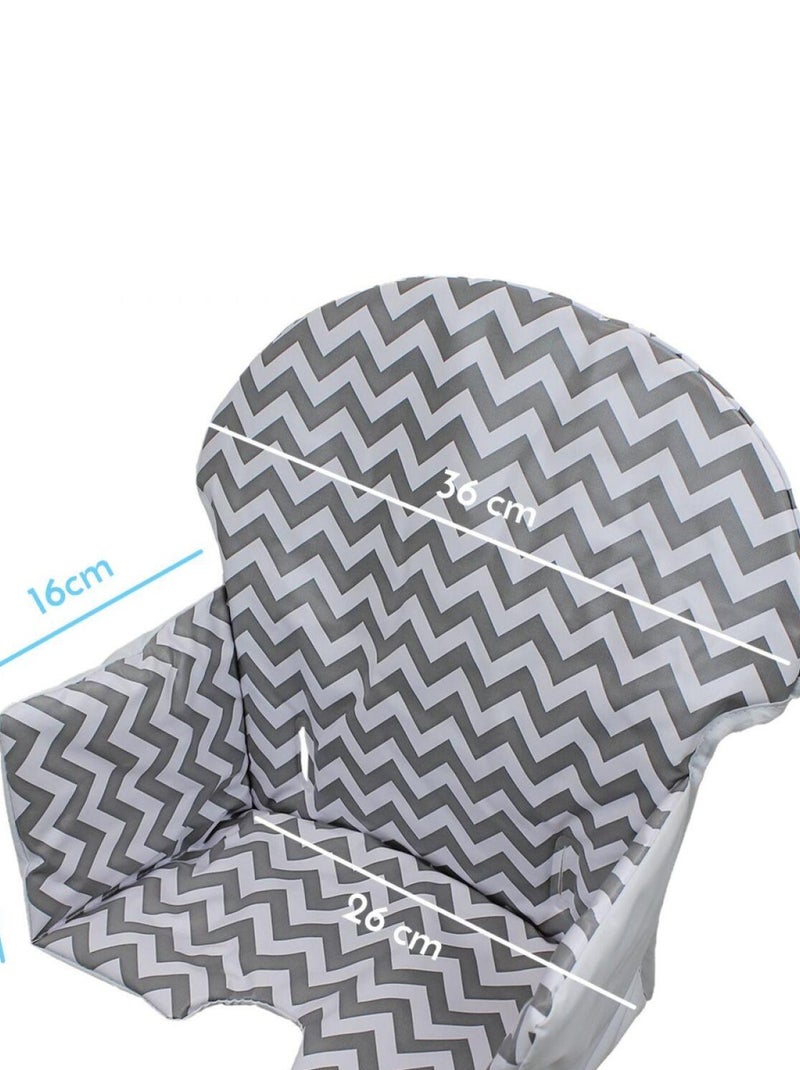 Housse d'assise pour chaise haute bébé enfant gamme Délice - Monsieur Bébé Gris Blanc Gris - Kiabi
