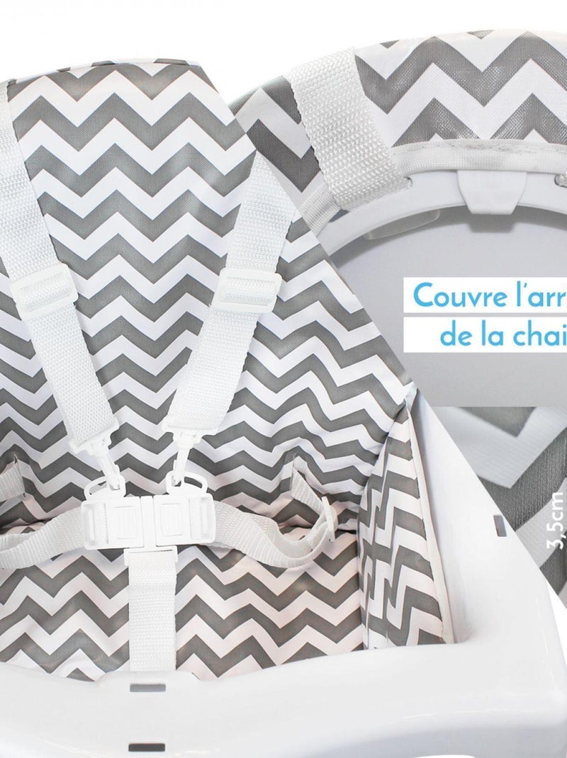 Housse d'assise pour chaise haute bébé enfant gamme Délice - Monsieur Bébé Gris Blanc Gris - Kiabi