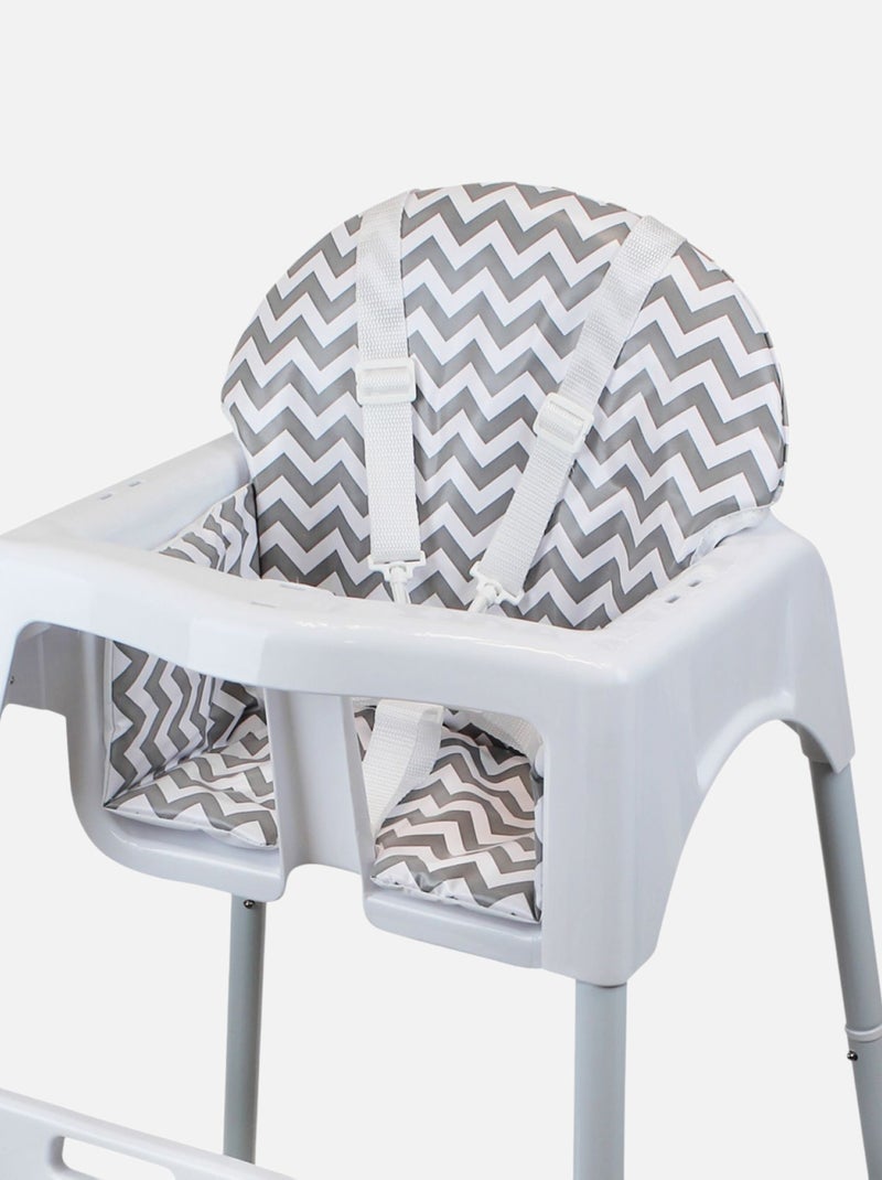 Housse d'assise pour chaise haute bébé enfant gamme Délice - Monsieur Bébé Gris Blanc Gris - Kiabi