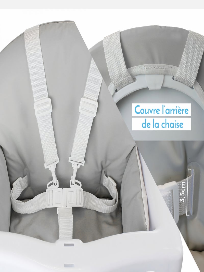 Housse d'assise pour chaise haute bébé enfant gamme Délice - Monsieur Bébé Gris - Kiabi