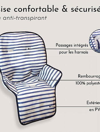 Housse d'assise pour chaise haute bébé enfant gamme Ptit - Olive - Monsieur Bébé