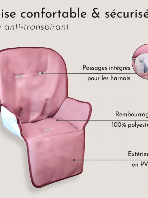Housse d'assise pour chaise haute bébé enfant gamme Ptit - Rosa - Monsieur Bébé - Kiabi